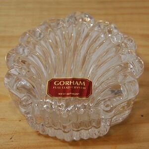 Vintage‎ Gorham Chantilly 4" Shell Crystal trinket box candy dish with lid